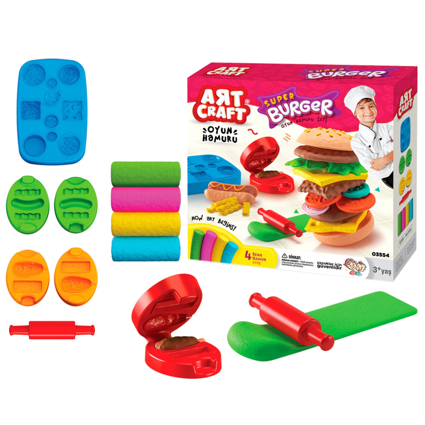 Set de masa Hamburguesa P/ Niños