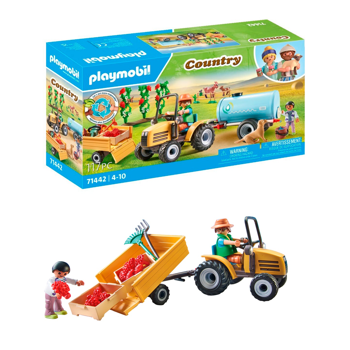 Tractor con Remolque y Tanque de Agua