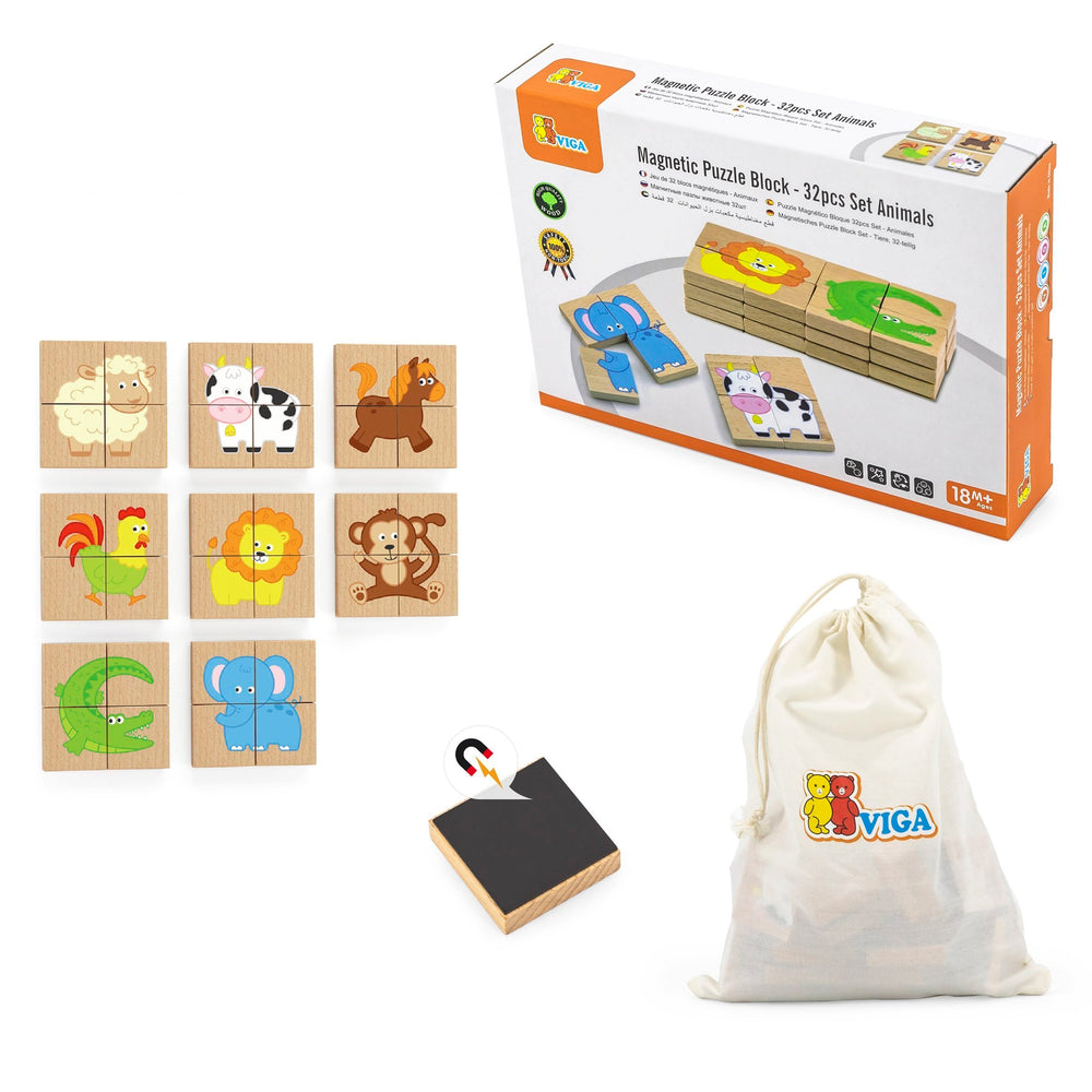 Juego de 32 bloques magnéticos