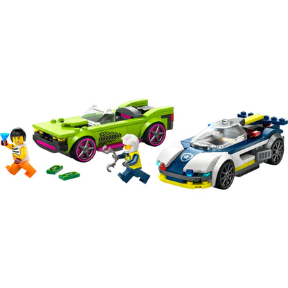 Persecusión de Auto Policial y Muscle Car