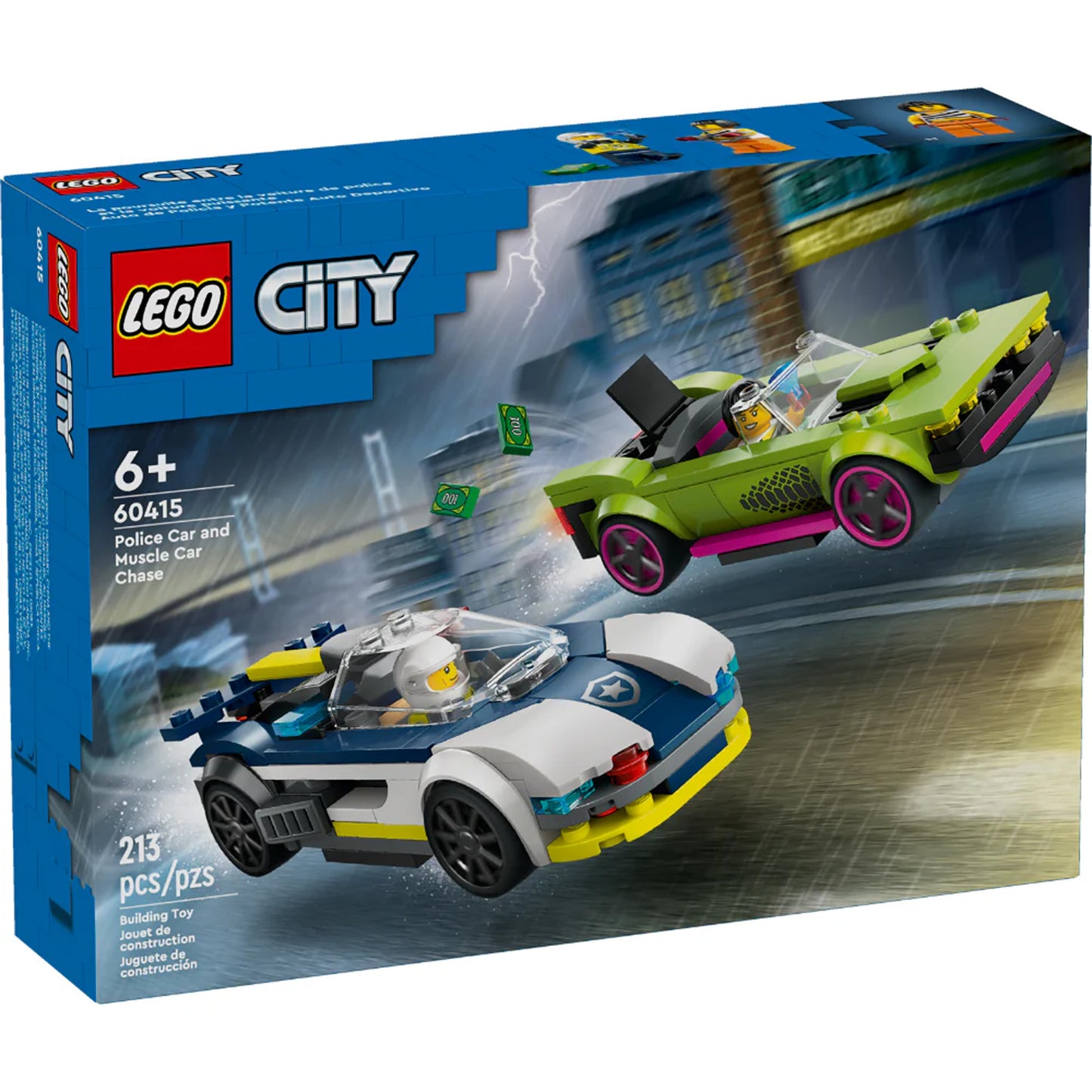 Persecusión de Auto Policial y Muscle Car
