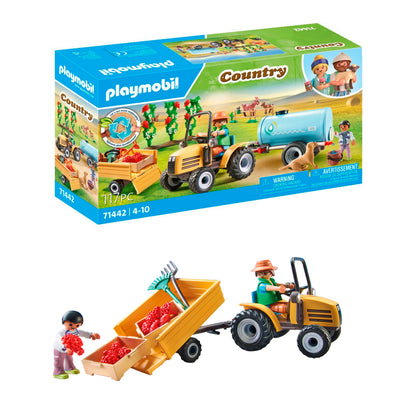 Tractor con Remolque y Tanque de Agua