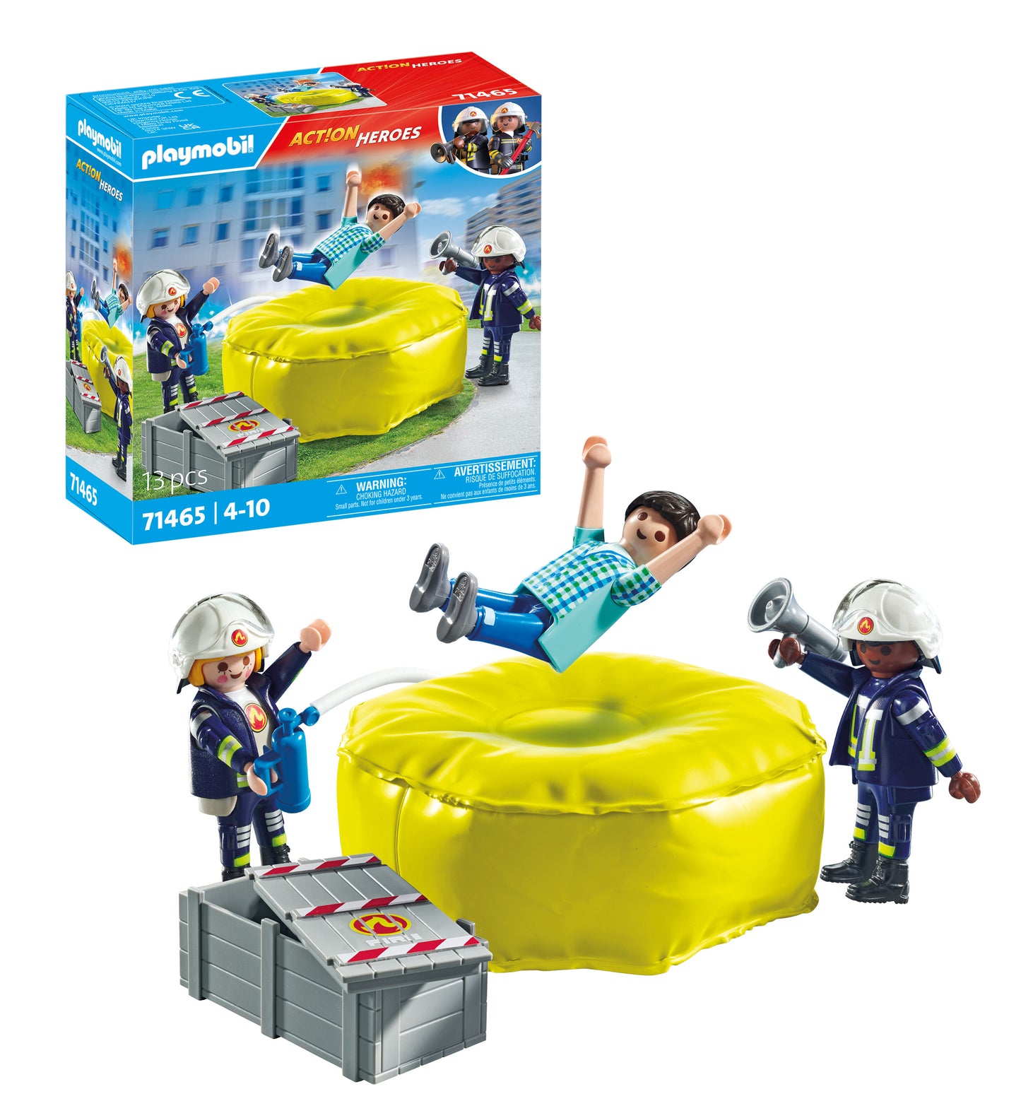 Bombero con Almohada de Aire