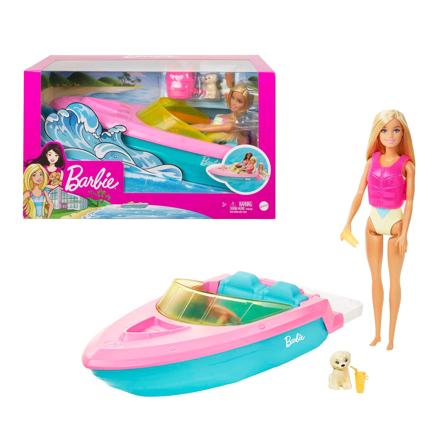 Lancha y Muñeca Barbie