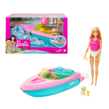 Lancha y Muñeca Barbie