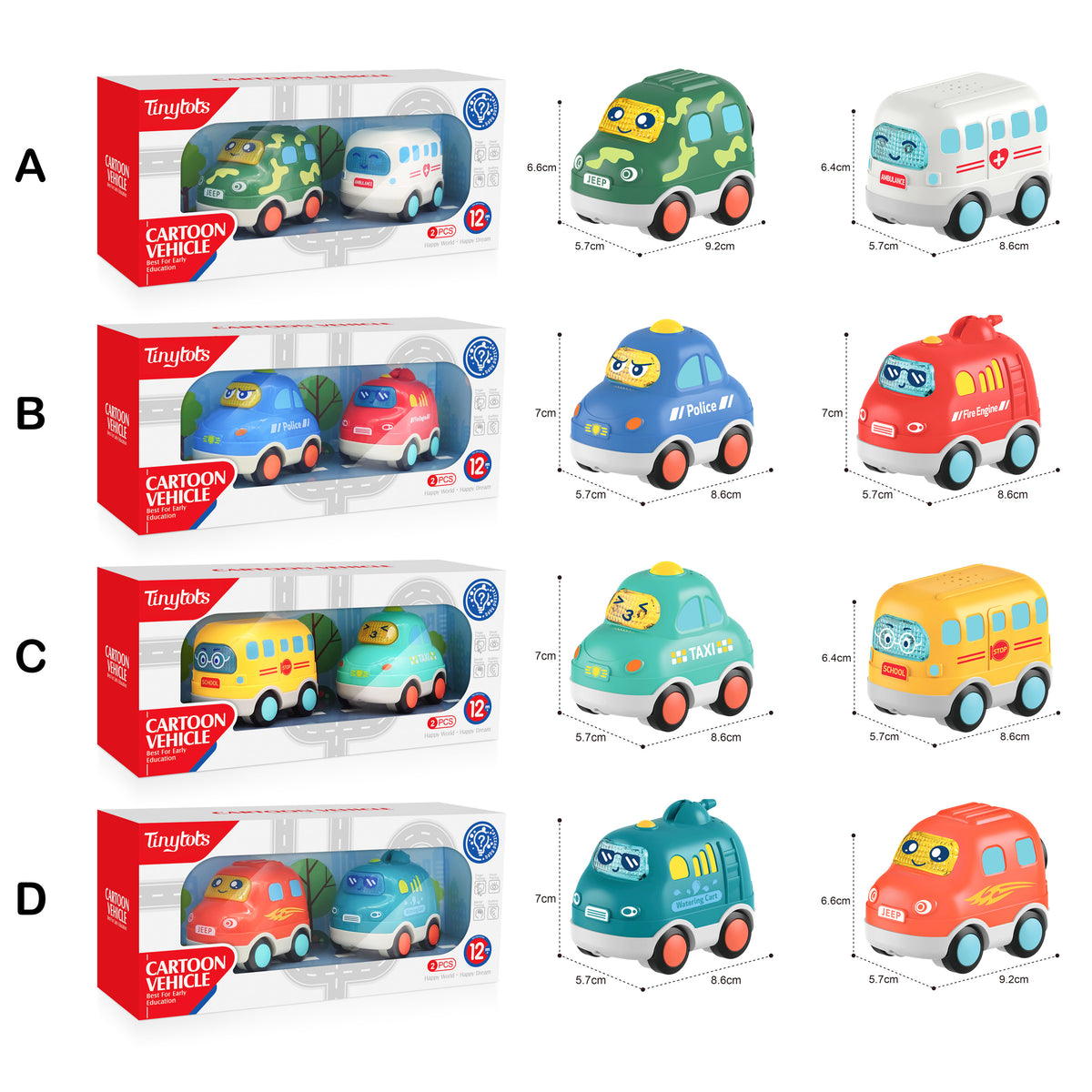Set de coches animados