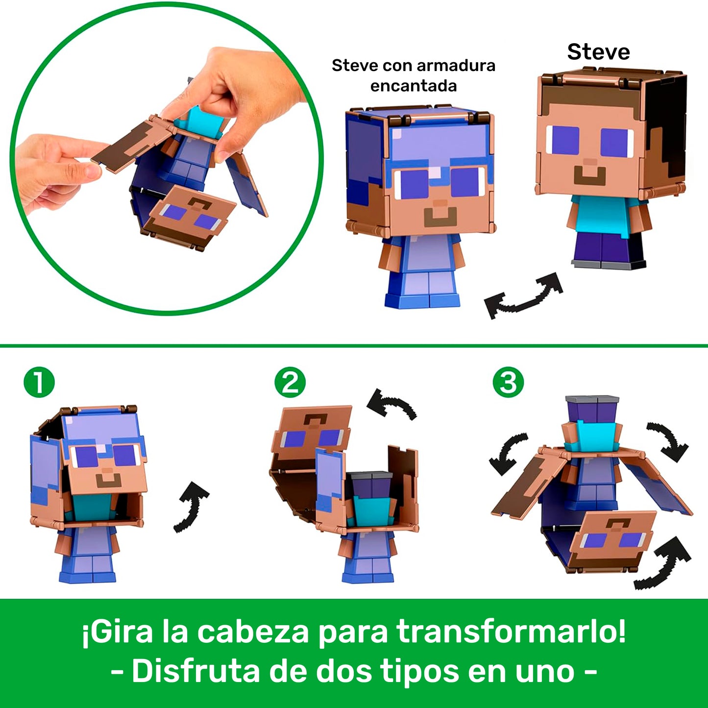 Personajes de Minecraft reversibles