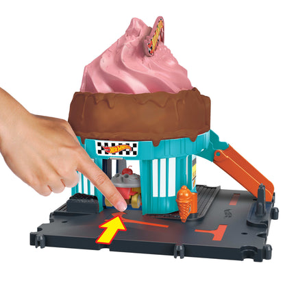 Pista Hot Wheels City Heladería en la Ciudad