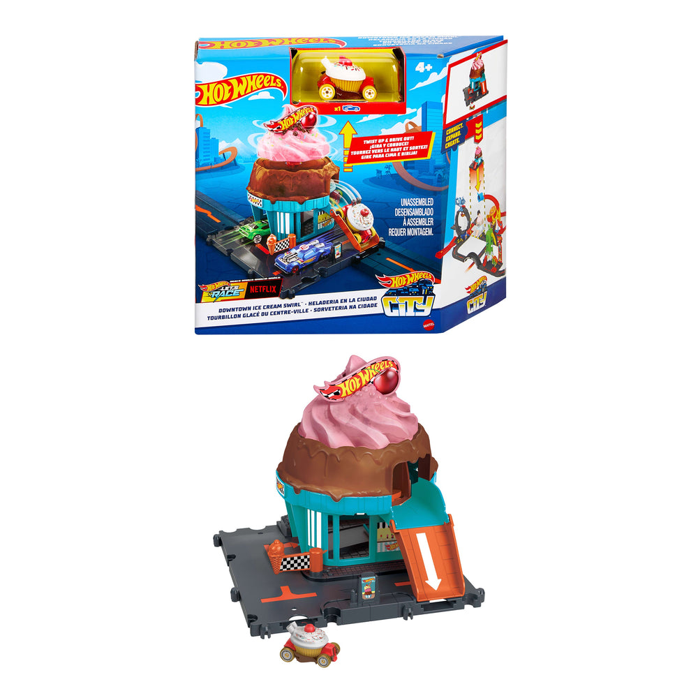 Pista Hot Wheels City Heladería en la Ciudad