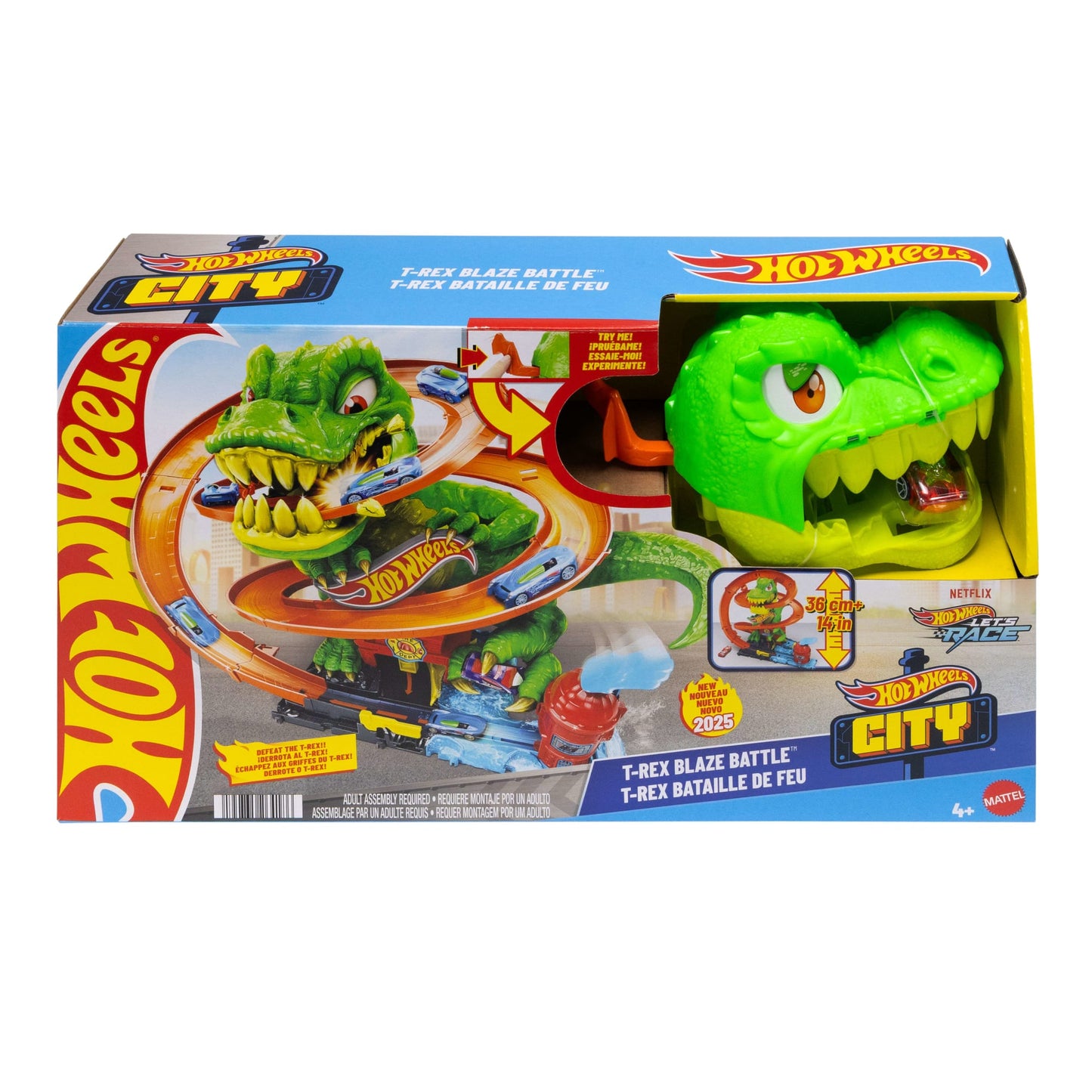 Pista Hot Wheels City T-Rex Batalla de Fuego